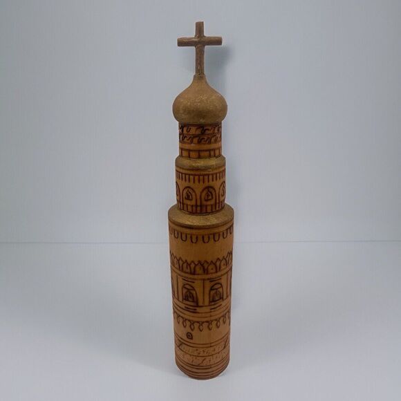 Accents | Vintage Russian Folk Art Handcarved Wood Burned Pyrography ...